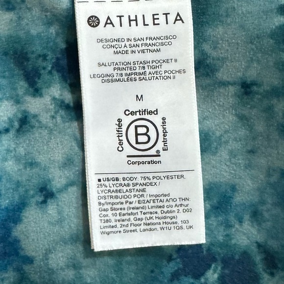 ATHLETA Salutation Stash Printed 7/8 Leggings - Picture 3 of 3